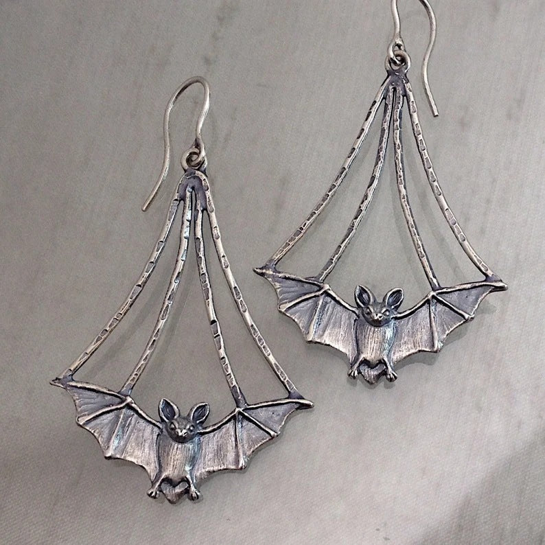 Wholesale Goth Theme Vintage Temperament Fashion Bat  Alloy Earrings